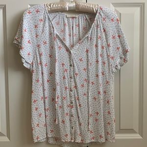 Lovestitch Women's Pattern Short Sleeve Blouse